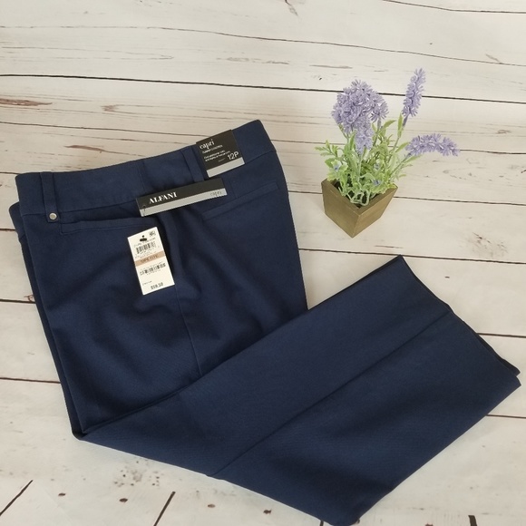 Alfani Pants - ALFANI Navy Tummy Control Capri Pants 12P